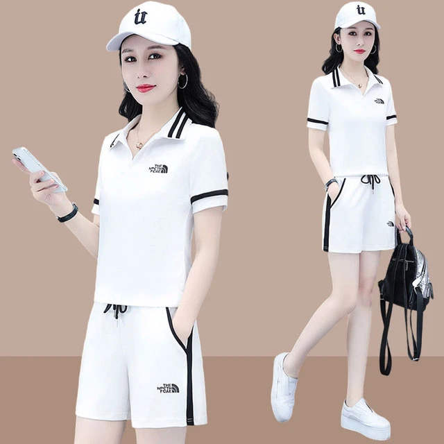 2025夏季新款女士运动服套装潮流短袖短裤休闲时尚两件套爆款洋气