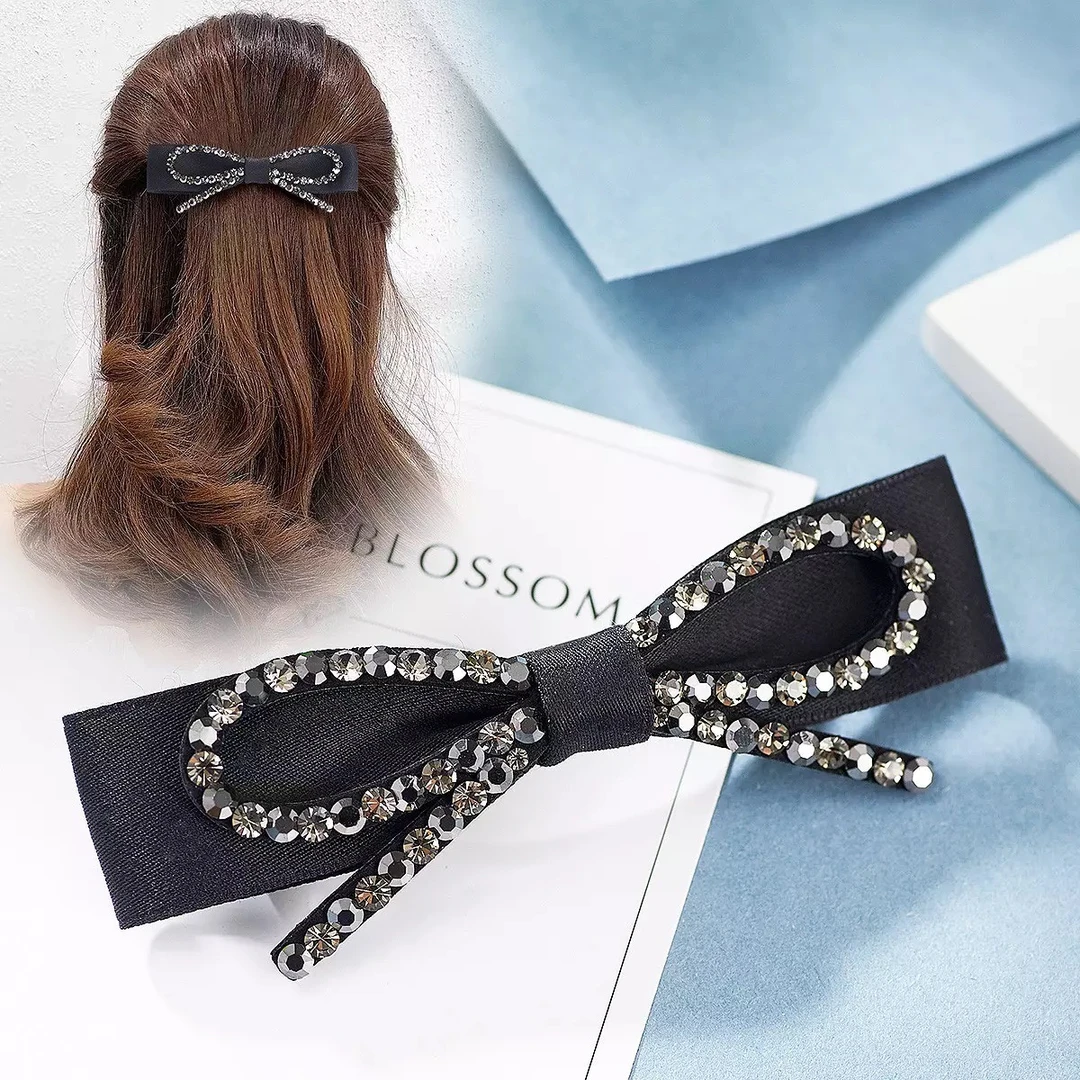 气质蝴蝶结一字高级感发饰简约时尚头饰半扎发量少上班族发饰