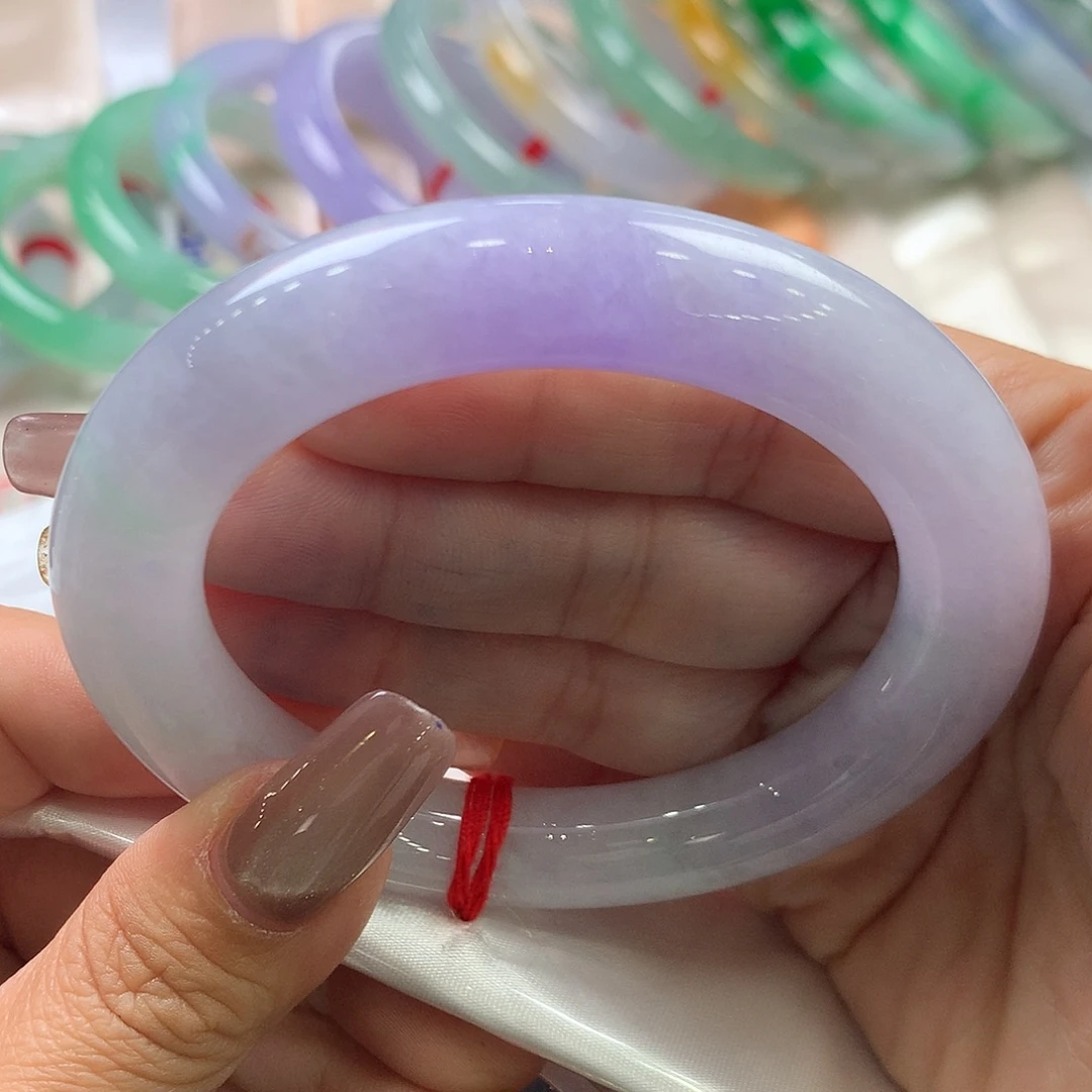 翡翠未镶嵌手镯55圆条