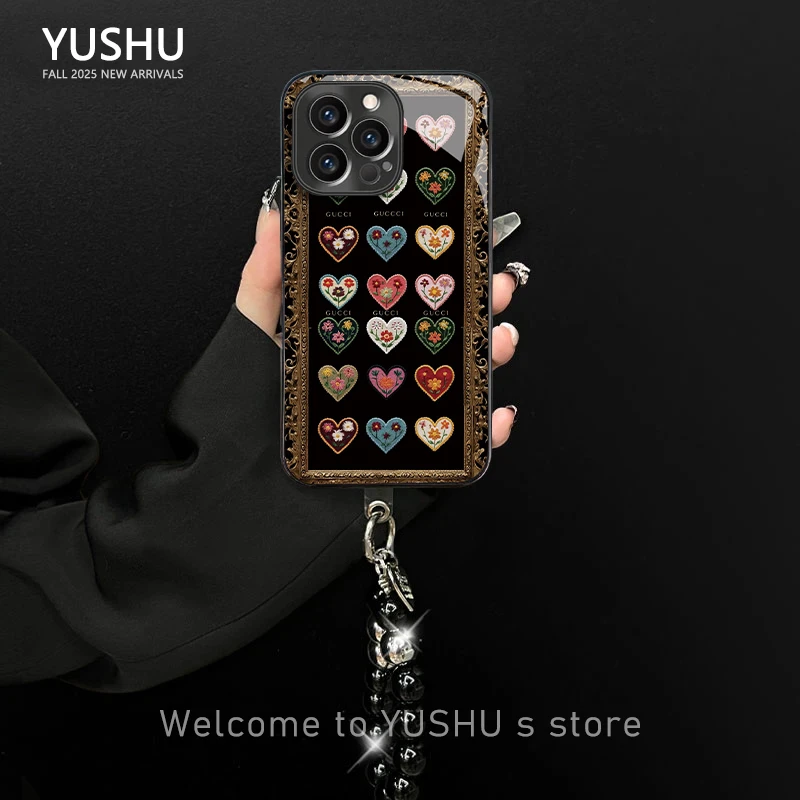 心绽繁花适用于苹果/华为/vivo/oppo/小米防摔玻璃电镀女款手机壳