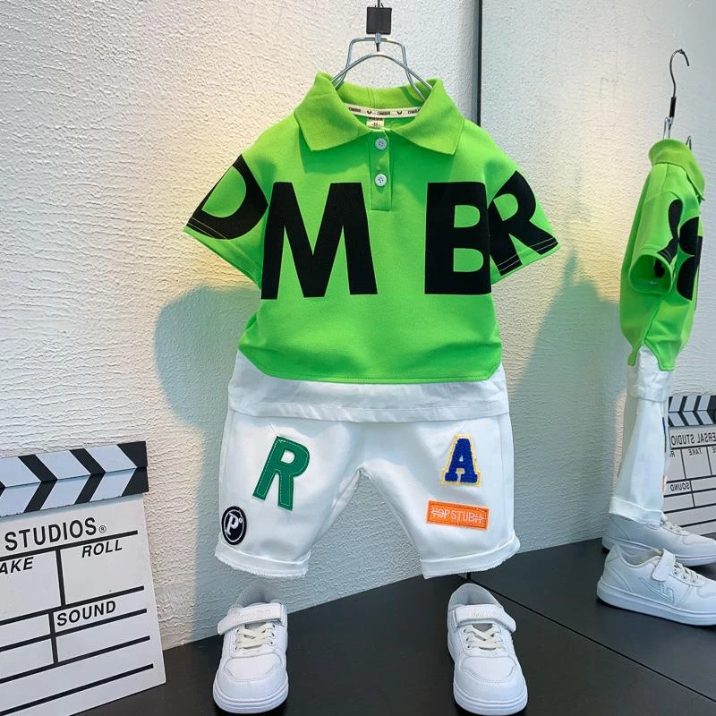 FAVMARTHA儿童夏装男童套装2025新款洋气小男孩夏季薄款衣服潮宝