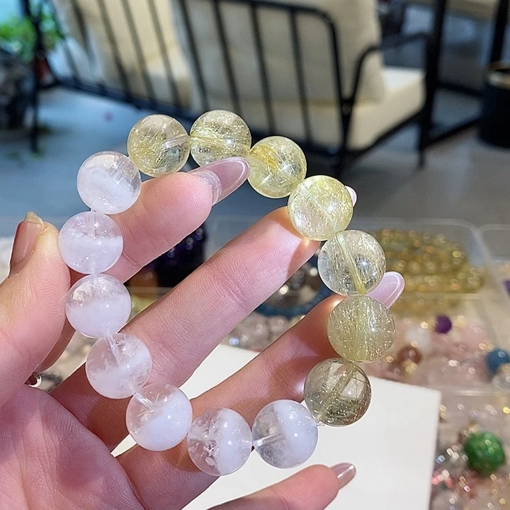 水晶手链未镶嵌金发晶白幽灵14