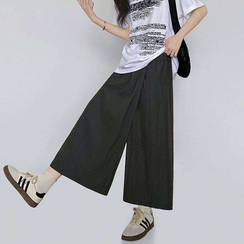 针距山本裙裤女夏2024新款高腰显瘦a字小个子长裙裤休闲慵懒阔腿