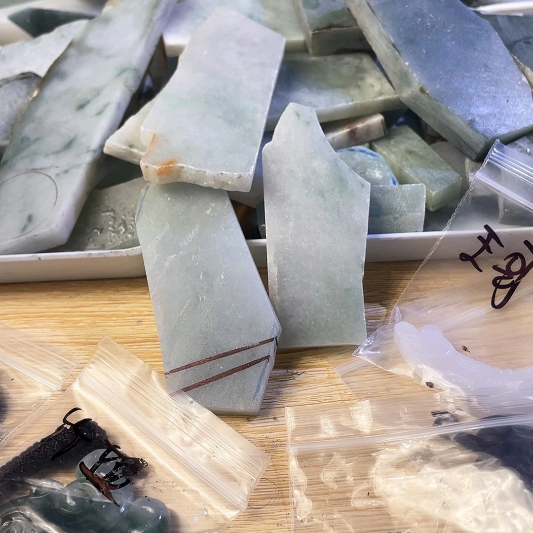 翡翠散珠慕*天然翡翠石