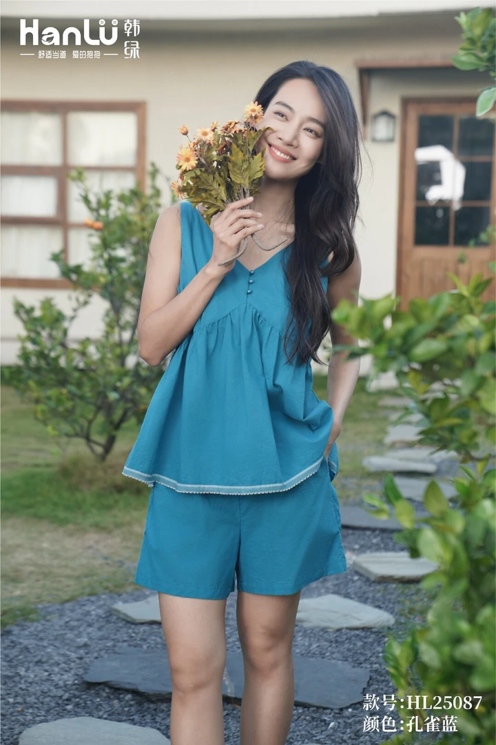 韩绿25春夏短裤吊带套装家居服25087