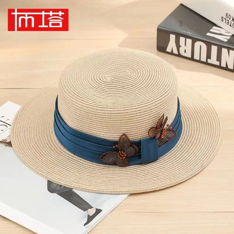 布塔时尚减龄夏季出游沙滩遮阳草帽防晒优雅礼帽遮阳帽海边太阳帽