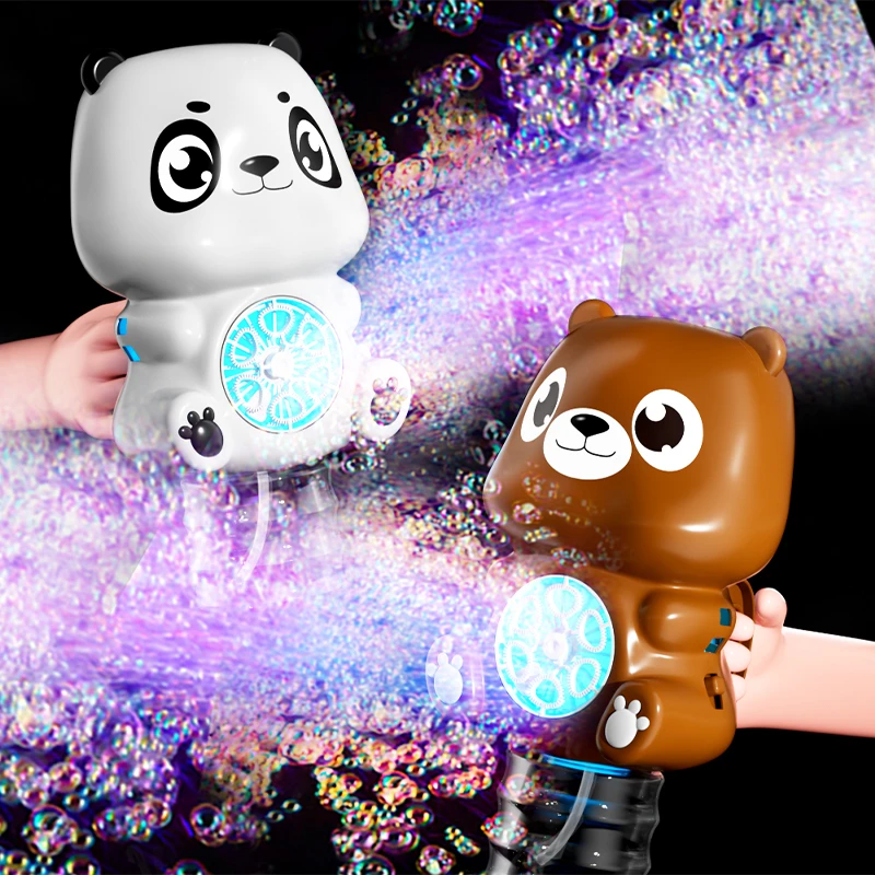 2025新款小熊背带泡泡机男孩手持电动吹泡泡玩具幼儿园生日礼物