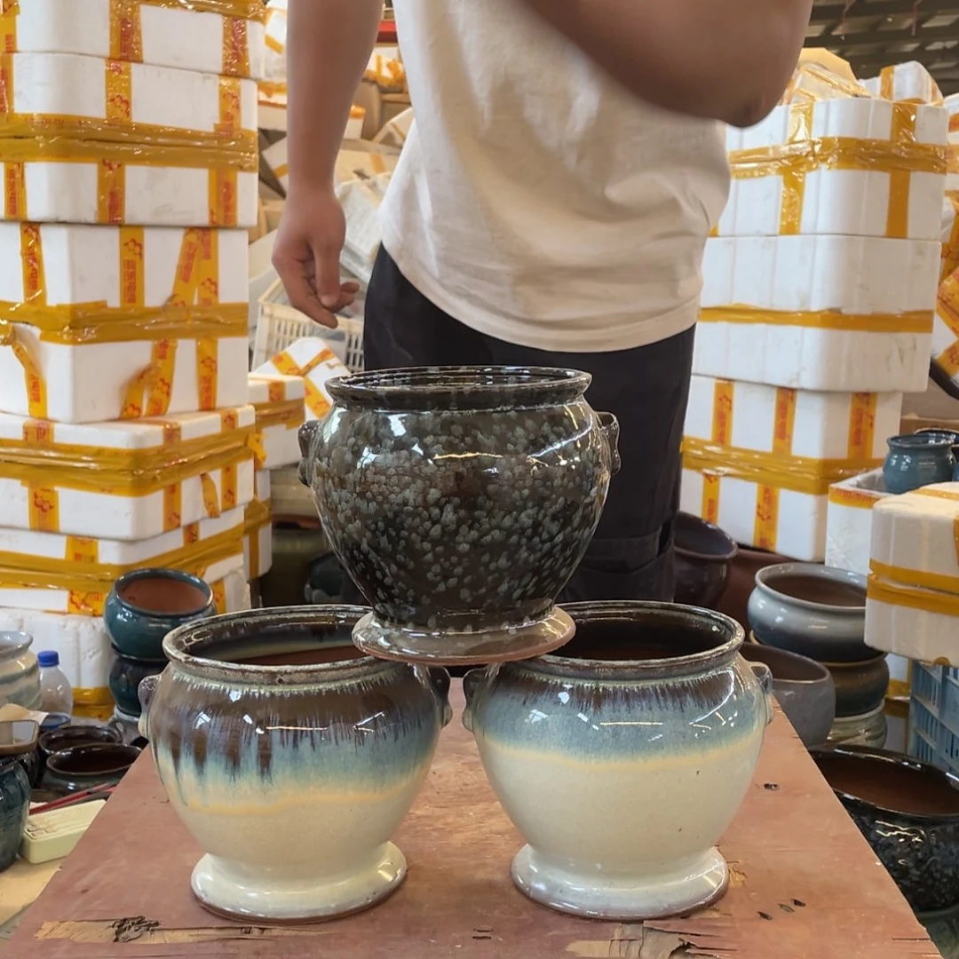 宜兴紫砂粗陶花盆