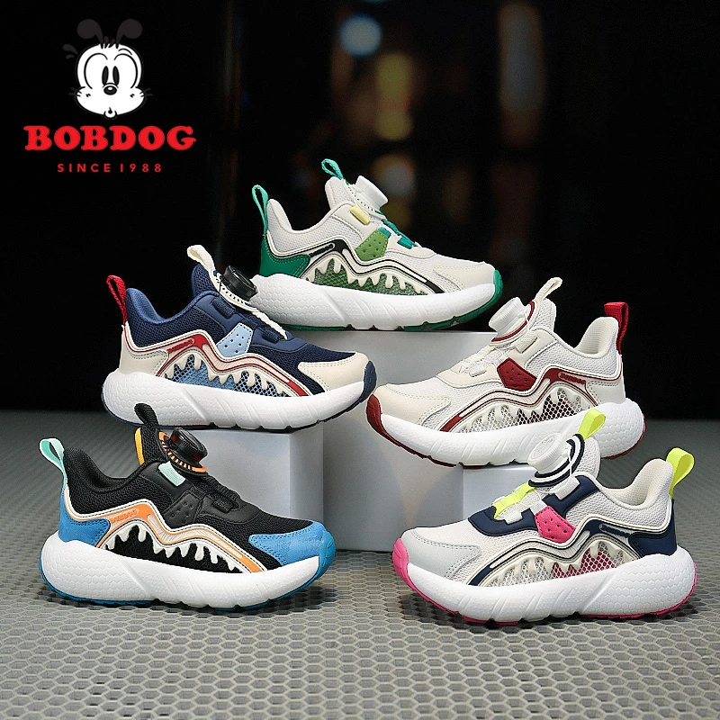 巴布豆2025年春季透气防滑运动鞋网面跑步鞋中大童超轻男童休闲鞋