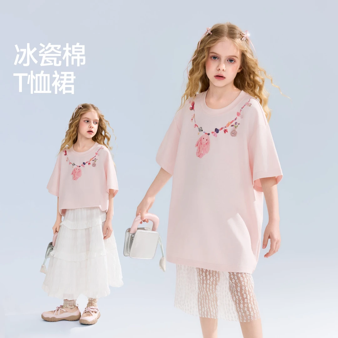 儿童夏季中大童短袖T恤连衣裙JF2QZZ16376F xx