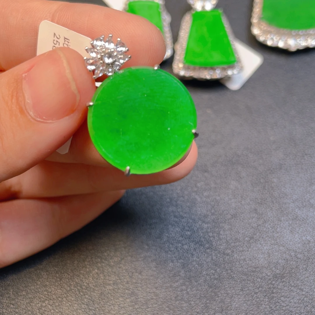 翡翠银S925镶嵌吊坠(不含链)