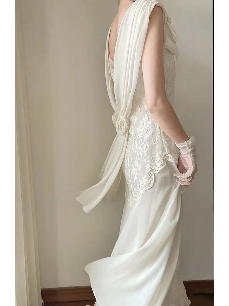 宫廷风纯色连衣裙