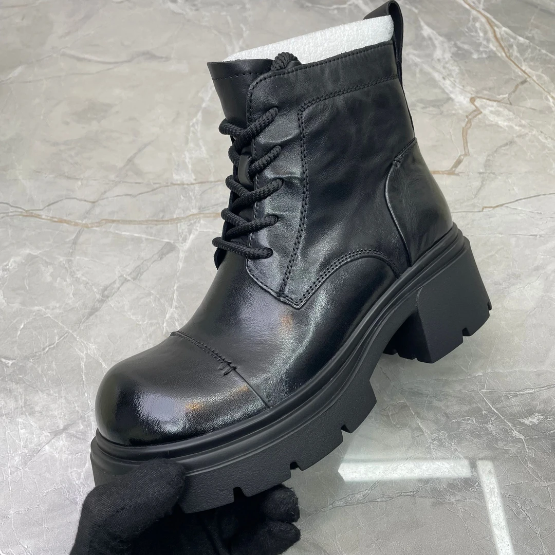 粗跟女靴(牛皮)1850-12