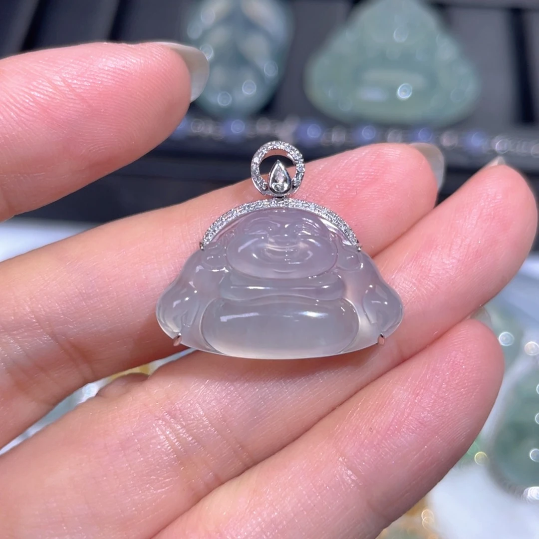 颈饰18K金镶嵌翡翠翡翠