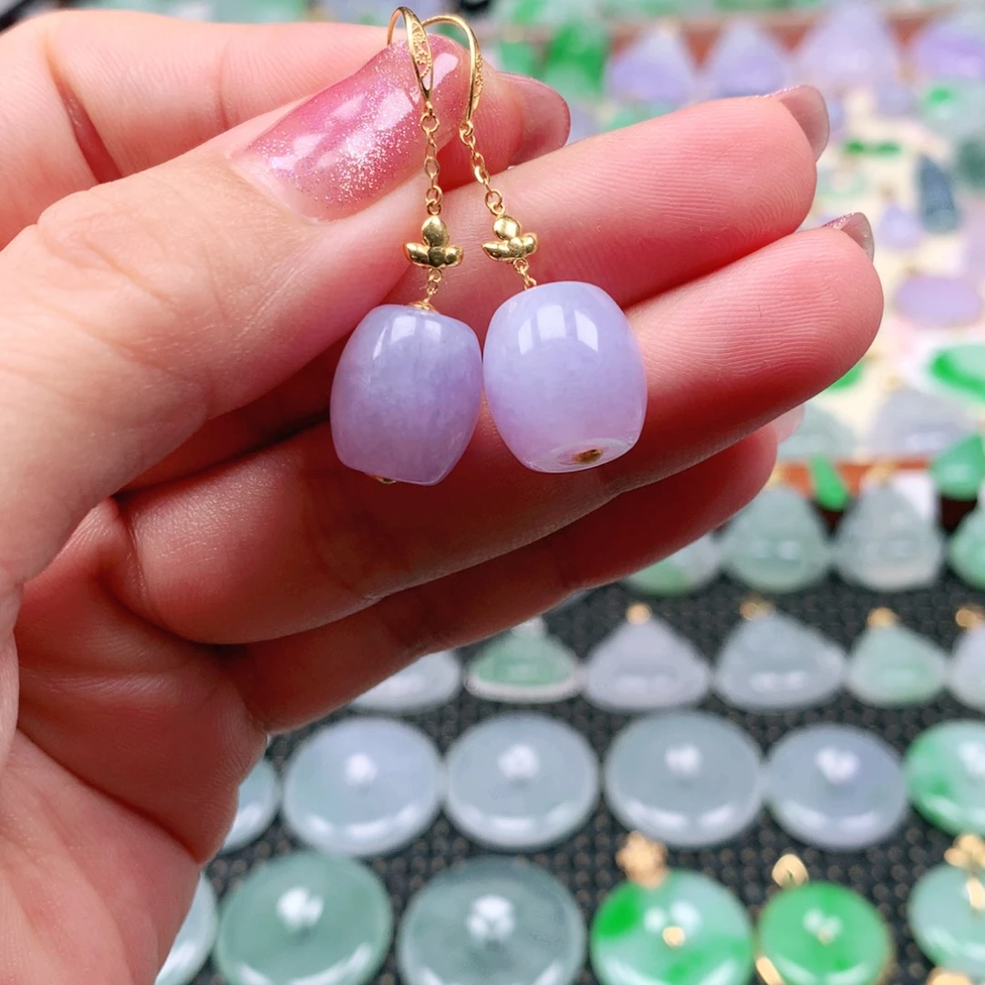 吊坠(不含链)18K金镶嵌翡翠大***直