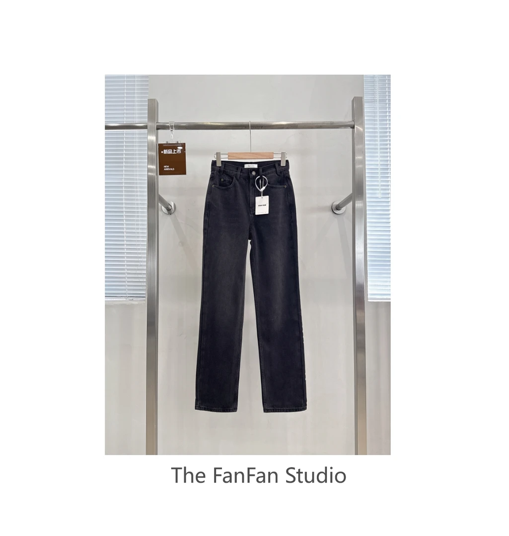 FANFAN-"酷女孩"复古直筒休闲牛仔裤