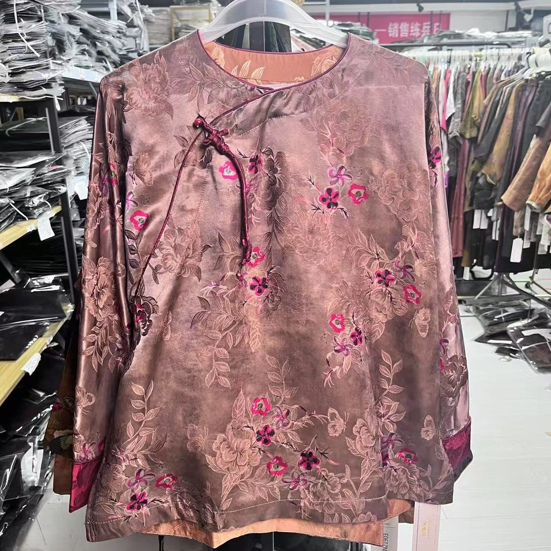 XY2025春夏新款国色天香国风时尚斜襟新中式提花短外套Z24ZH833