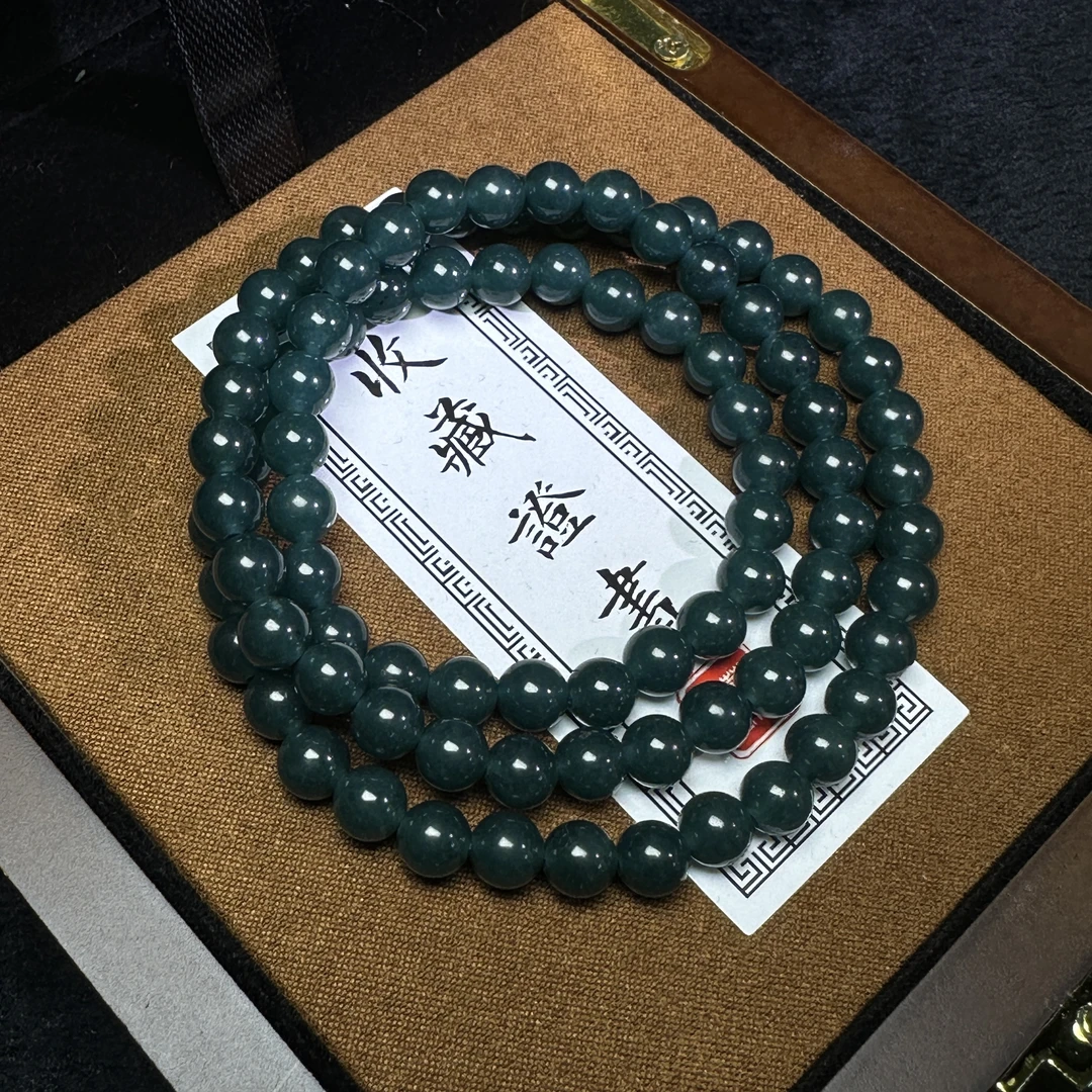 X121深邃蓝系三圈手串6mm【配高端礼盒】