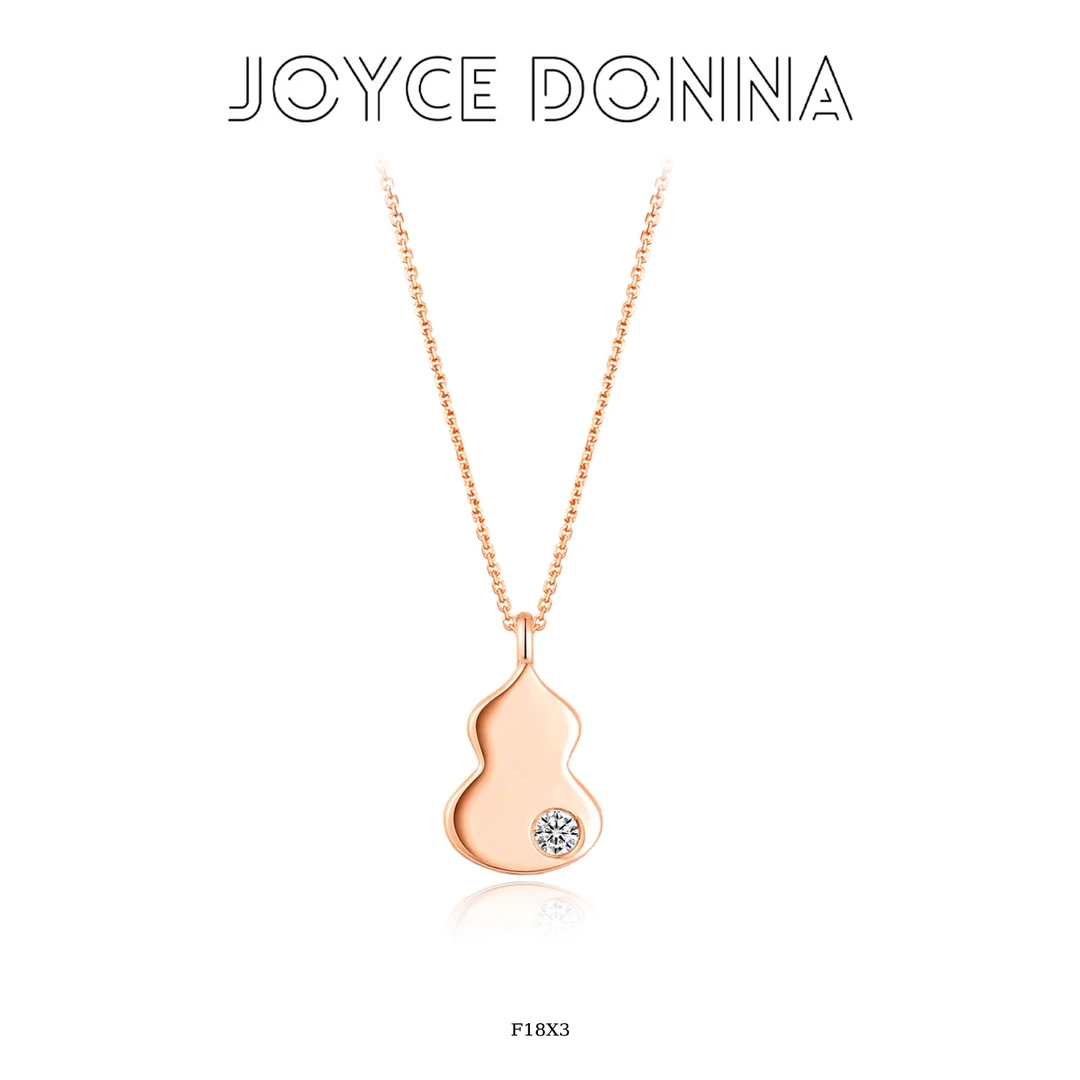 925银 镀K金 法式气质精致百搭光面葫芦项链 F18X3