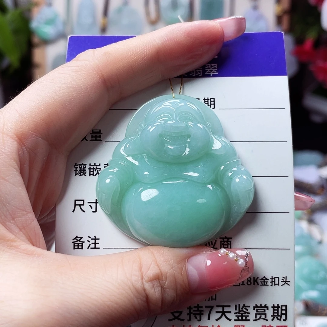 翡翠未镶嵌颈饰佛公31