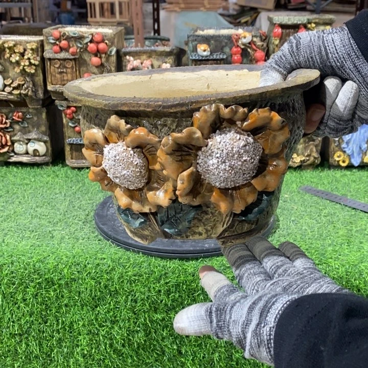 红陶青藤花器多肉花盆