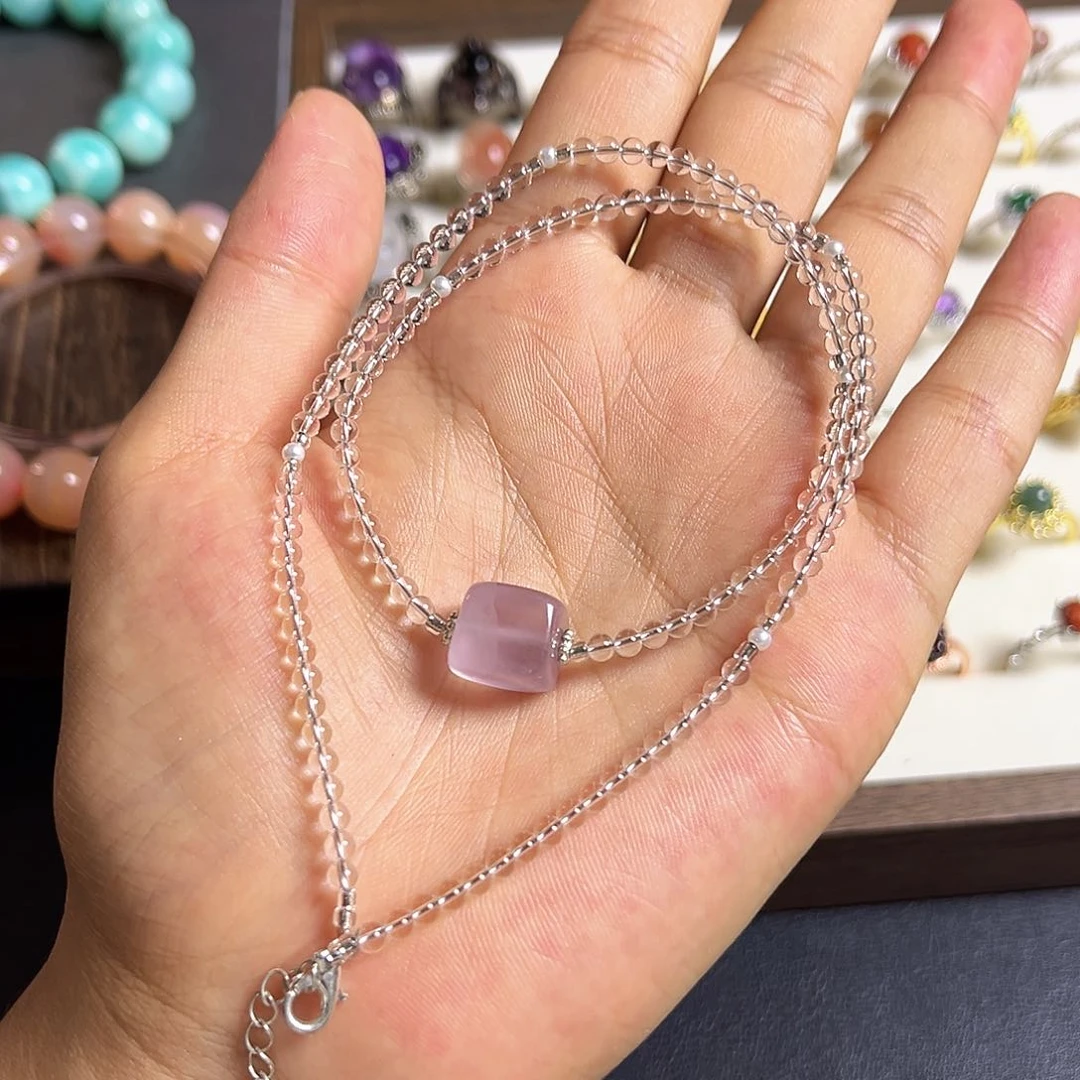 水晶手串未镶嵌紫萤石