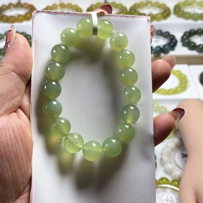 【闪购商品】未镶嵌蛇纹石玉手链卡12