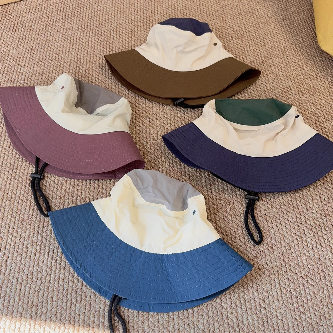 儿童户外休闲夏季薄款日系遮阳帽速干简约大帽檐防晒男童渔夫帽