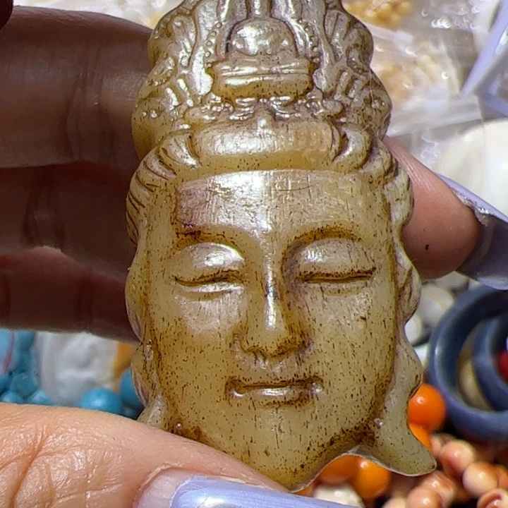 大果紫檀（缅甸花梨）老灵观音牌子