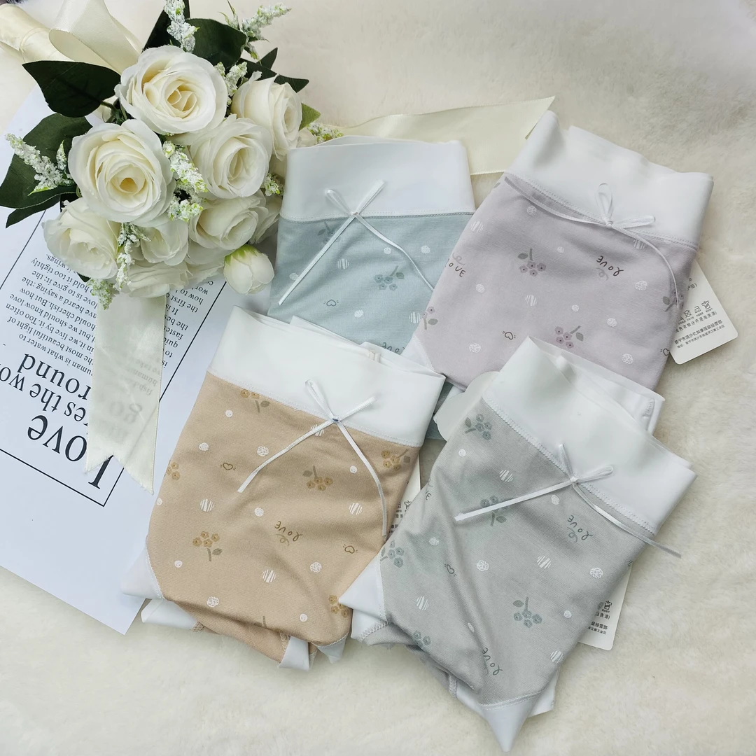 女士中高腰三角超柔内裤清新小碎花甜美无感底裤2493