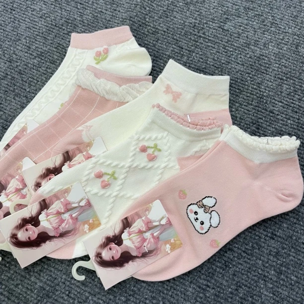 仙女袜 女士彩色船袜35码-40码