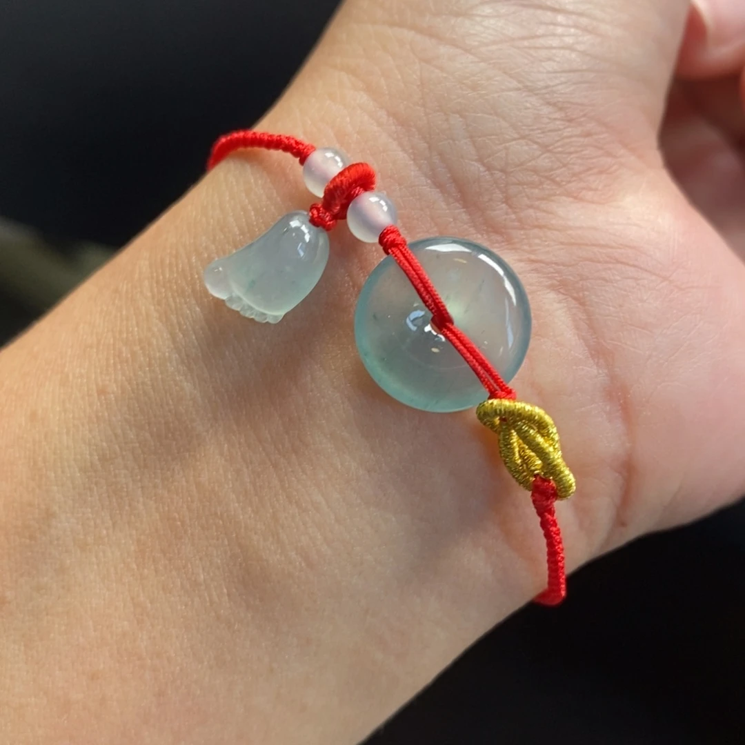 翡翠散珠平安扣手绳