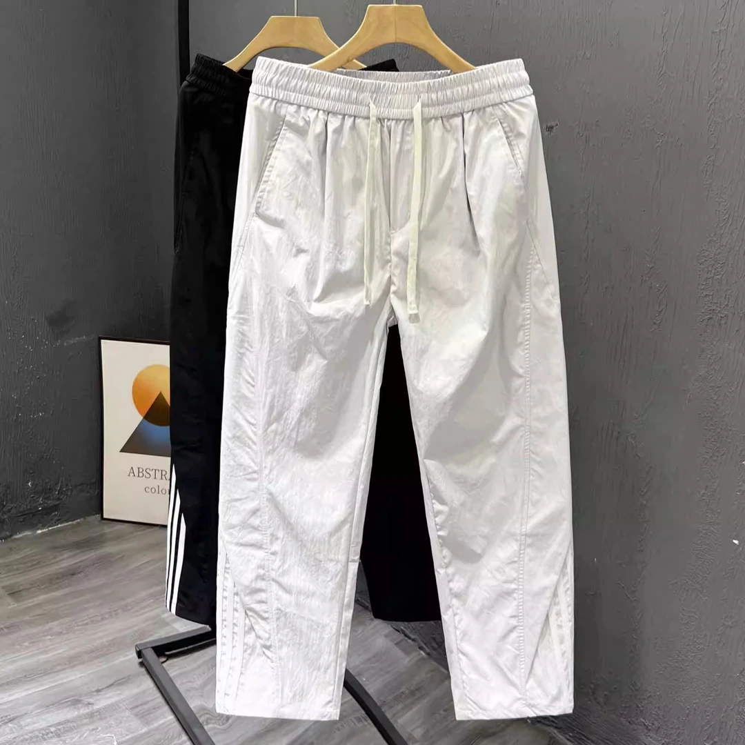 埃卢涅芬男士宽松时尚直筒裤夏季潮流休闲裤新款百搭运动长裤帅气