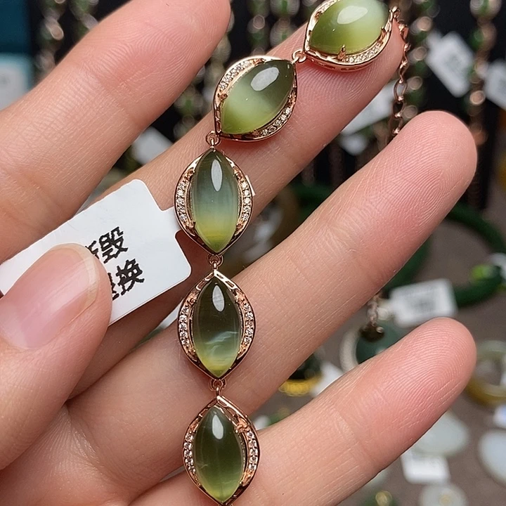 银S925镶嵌手链和田玉