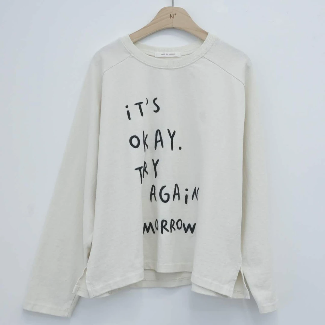 韩国正品不支持退换/英文/字母插肩长袖/0120