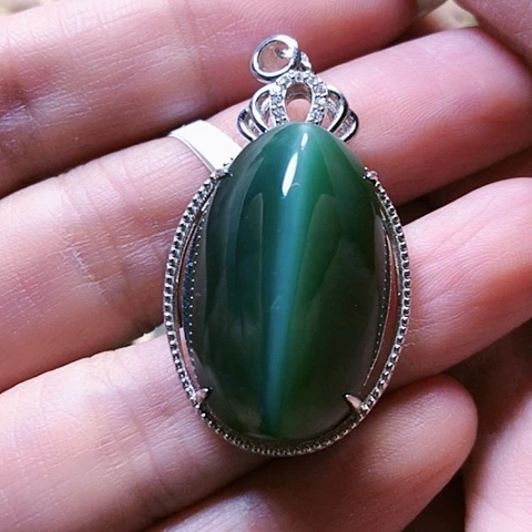 和田玉挂件银S925镶嵌大***育