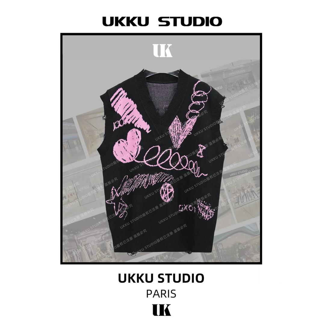 LILI【UKKUSTUDIO】百搭时尚轻奢秋冬潮流无袖马甲毛衣213076