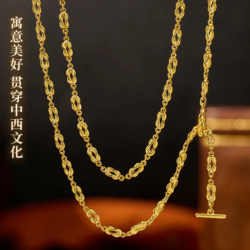 【同心结】中式优雅 经典百搭 土耳其纯手工999足金项链手链 OT扣