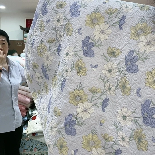 紫色花 2-2.2 双面纯棉床垫