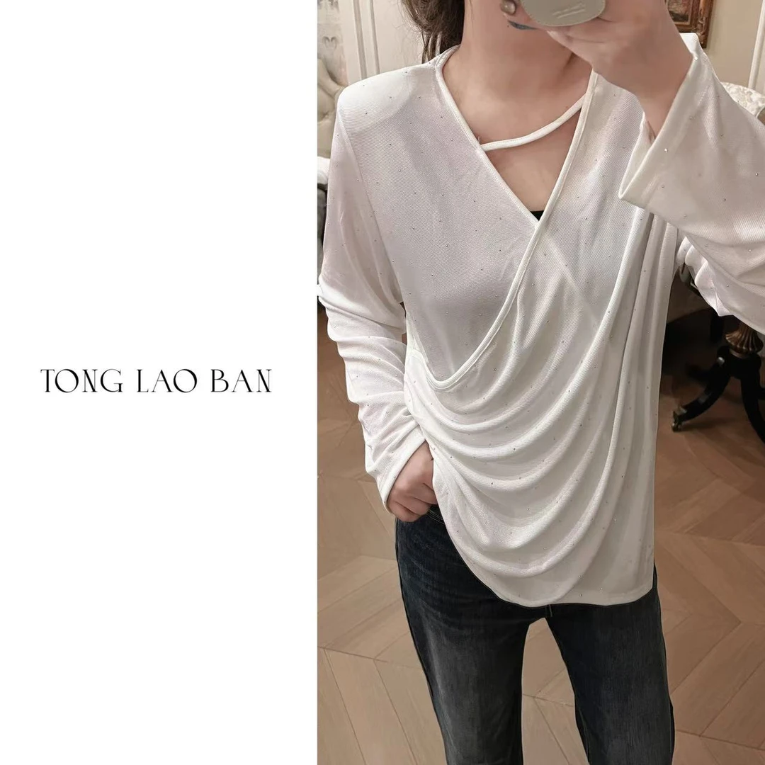 TONG 大码微胖【浅意】设计感闪闪上衣