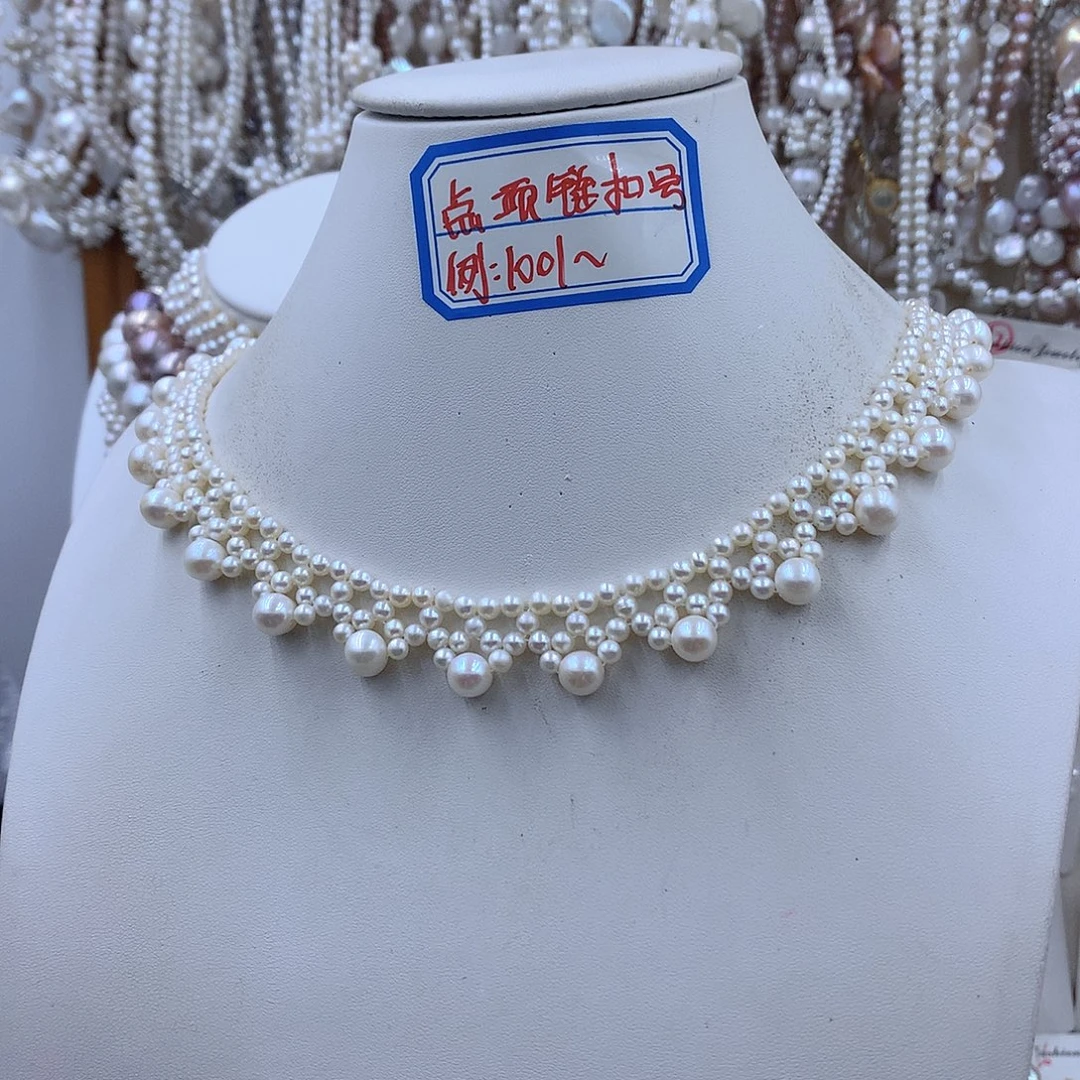 项链耳饰银S925镶嵌淡水珍珠