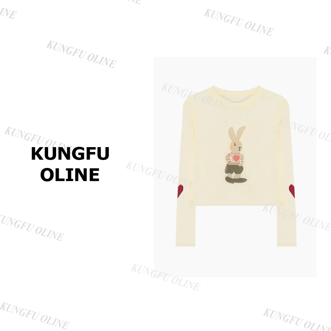 【芊言】【爱心小兔子防晒】CT0859春款复古高级百搭设计师长袖春夏上