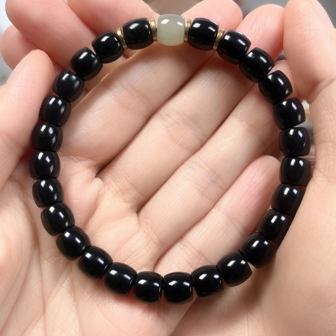 和田玉未镶嵌手串卡8直切