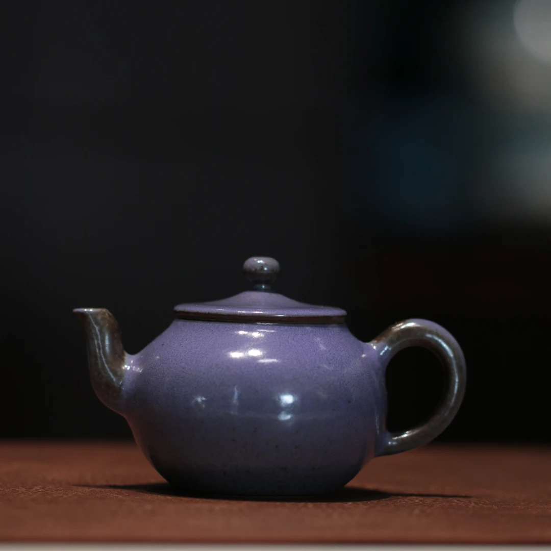 张建柴烧品宋系列壶紫烟