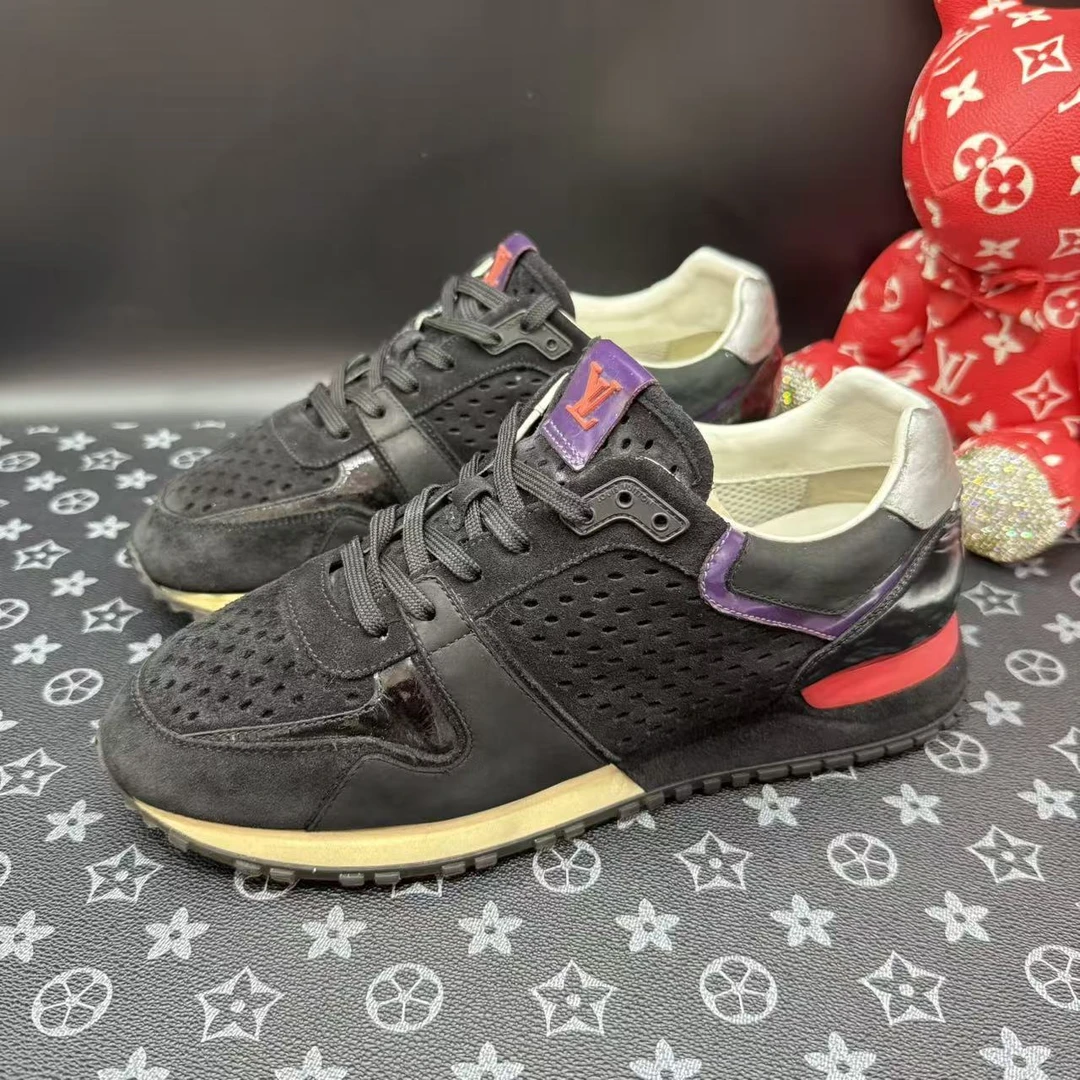 95新 LouisVuitton/路易威登 黑色网面透气运动鞋38欧 ddm2912