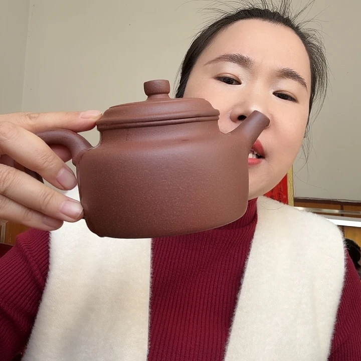茶壶紫砂紫泥底槽青德中480cc
