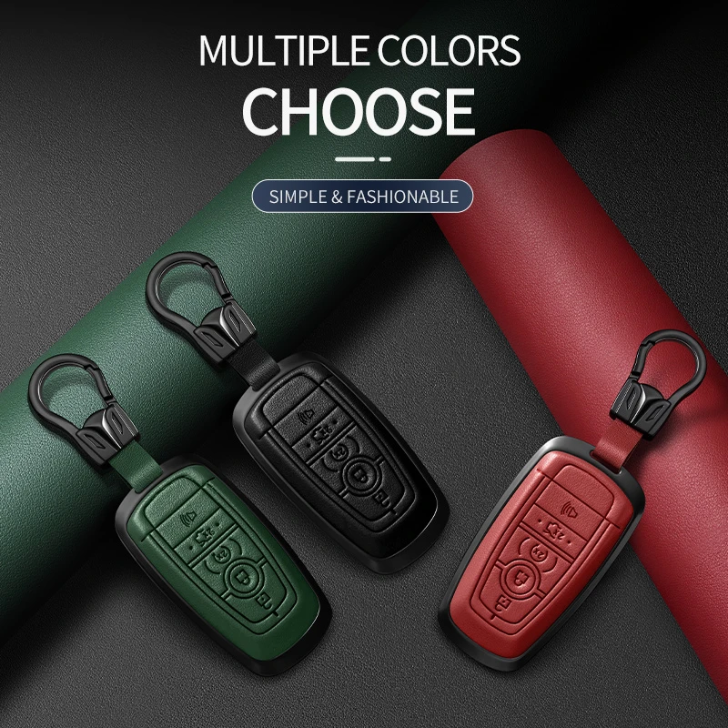 适用于福特车锐界福克斯蒙迪欧领裕锐际真皮钥匙保护套钥匙包