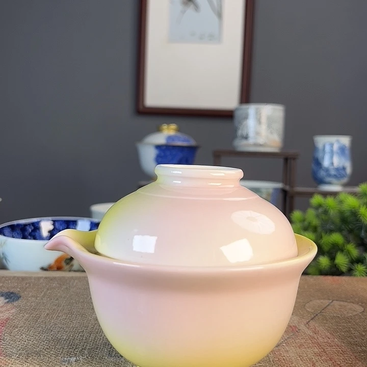 摆件景德柴烧茶杯多人