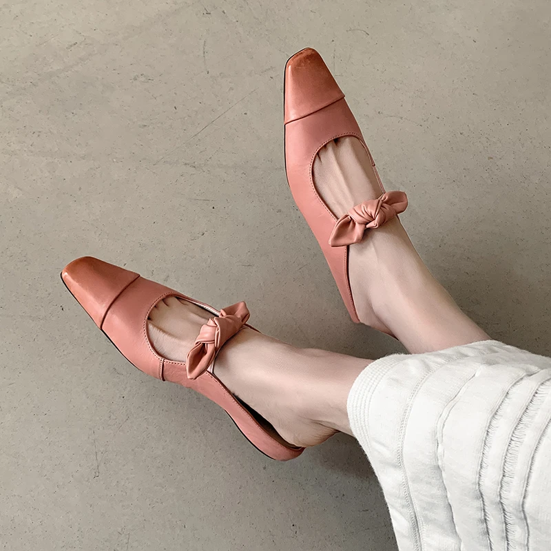 ZHZG｜ 公主包头拖蝴蝶结包头拖半拖春季凉拖中跟凉鞋包头拖