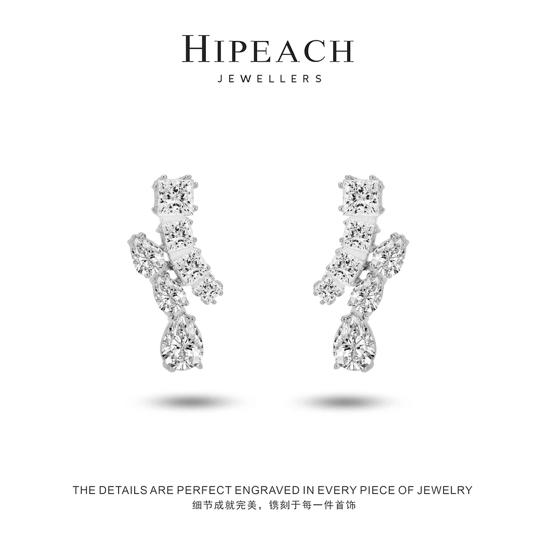 铜合金耳饰 镀K金 许愿精灵爆闪耳钉HTGHS009